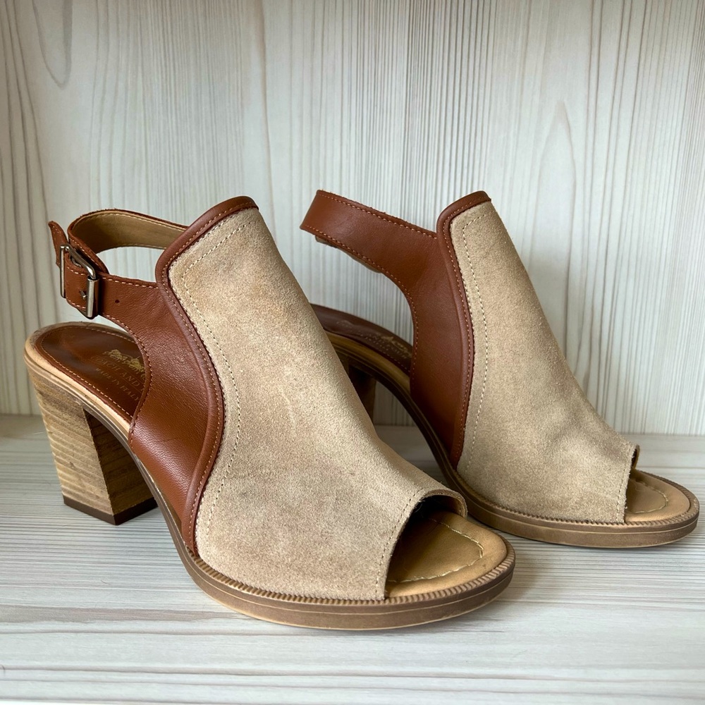 Size 7.5 Coach Block Heel Leather Sandal